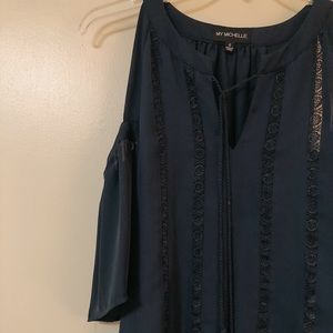 Navy off the shoulder blouse